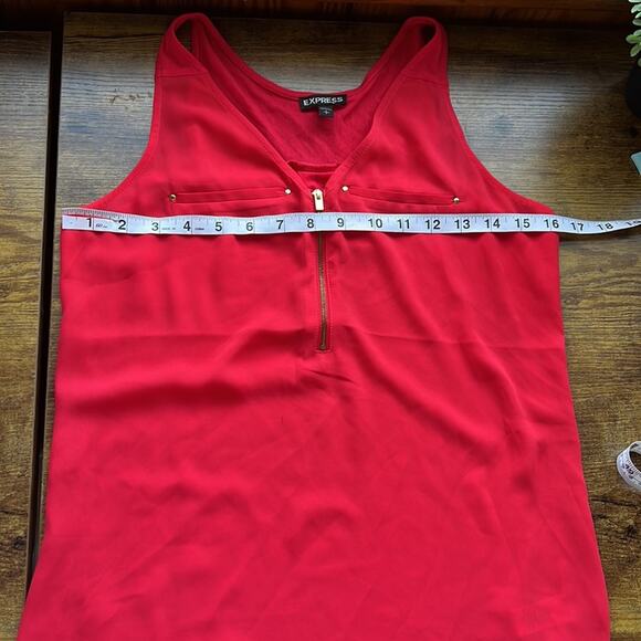 Express Watermelon Pink Front Zip Up Sleeveless Tank Top - Picture 9 of 11